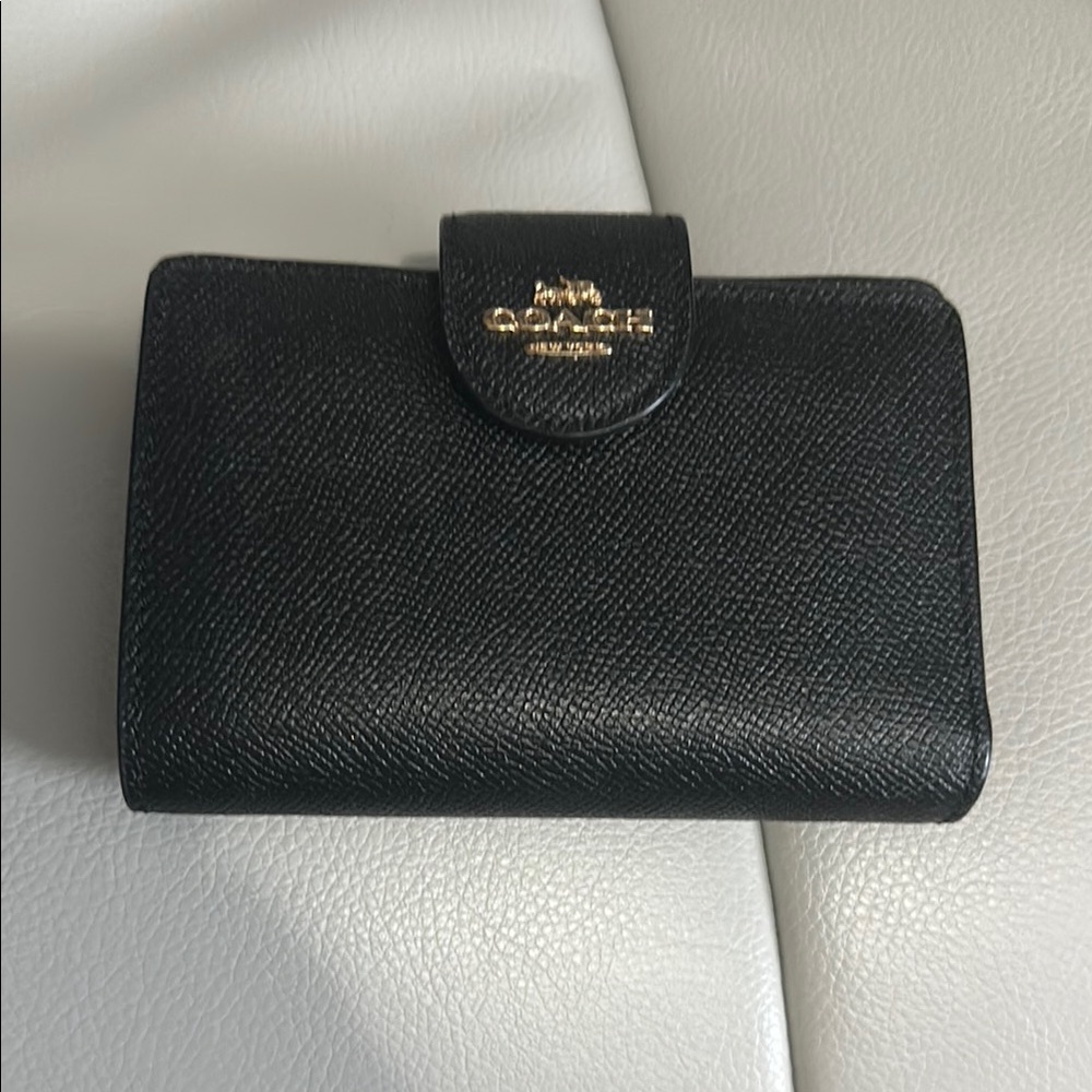 Coach Black Pebbled Leather Wallet